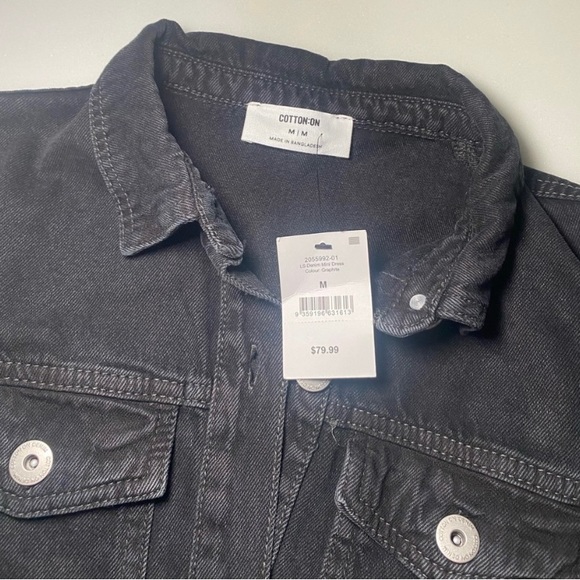 Black Denim Mini Dress - Picture 2 of 4